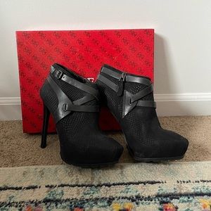 GUESS platform heeled booties